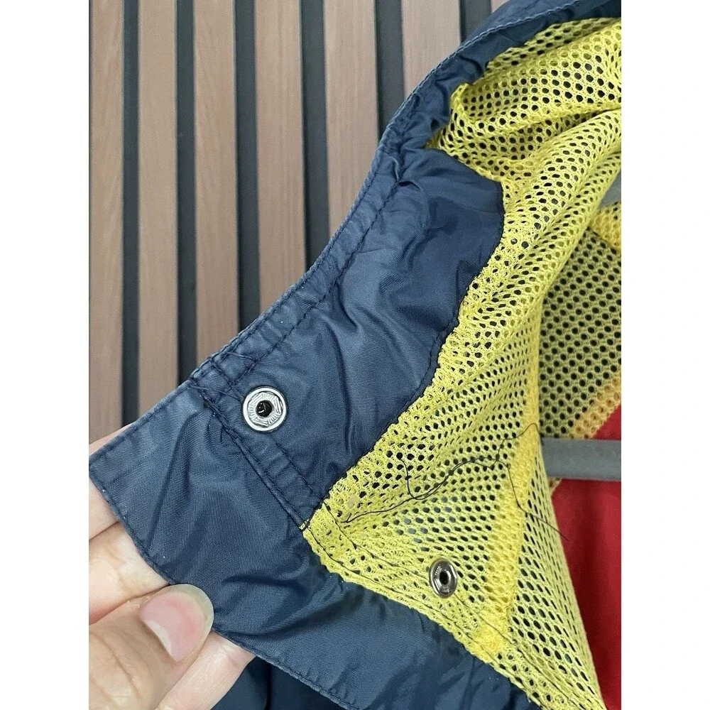 Vintage 90s Helly Hansen Sailing Color Block Rain Jacket Men's S-M Red Blue - Picture 9 of 14